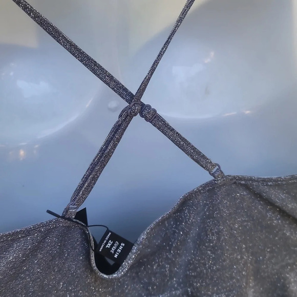 Shein sxy plus size 2xl silver glitter homecoming ruched side slip dress - Picture 8 of 14